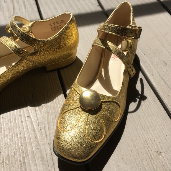 Clarks Shoes Clarks Orla Kiely Angelina Gold Mary Janes Poshmark